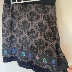 Ella Moss Black and Gray A-Line Skirt with Colorful Accents